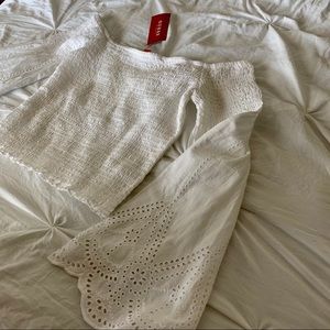 GUESS white off the shoulder top